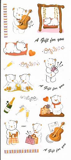 Sticker bunt transparent, Baerenmotive